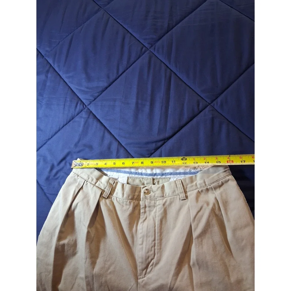 Polo Ralph Lauren Mens 34x32 Khaki Tan Classic Fit Pleated Chino Pants Cotton